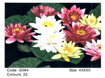 Розпис по номерах 40х50 G064 Кольорові лотоси brushme Брашми