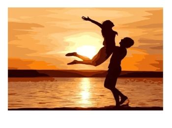 Розпис по номерах 40х50 G331 Щастя brushme Брашми