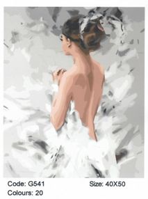 Розпис по номерах 40х50 G541 Біла лебідка brushme Брашми