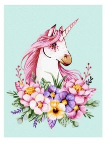 Розпис по номерах 40х50 GT66168 Єдиноріг в квітковому арті brushme Брашми