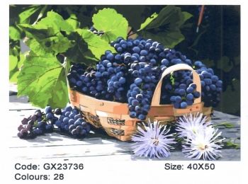 Розпис по номерах 40х50 GX23736 Корзина стиглого винограду brushme Брашми