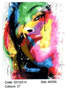 Розпис по номерах 40х50 GX32514 Портрет жінки в фарбах brushme Брашми