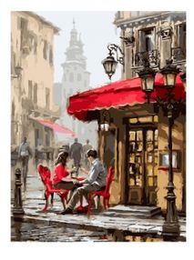 Розпис по номерах 40х50 GX8089 Лондонське кафе brushme Брашми