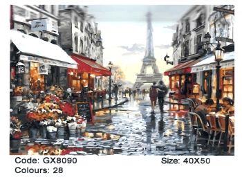 Розпис по номерах 40х50 BS/GX8090 Париж після дощу brushme Брашми