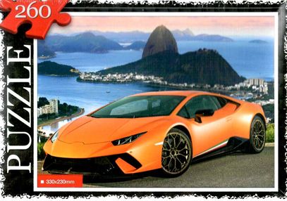 пазли 260 елементів помаранчеве авто на фоні моря С260-13-15