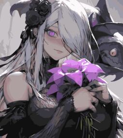 Розпис по номерах 40х50 MZ017 Аніме дівчина з квіткою на кольоровому фоні "Strateg"