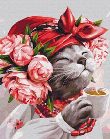 Розпис по номерах 40х50 BS53241 Киця господинька brushme Брашми