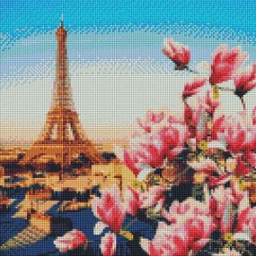 Алмазна мозаїка 40х40 АМО7178 Паризькі магнолії "Ідейка"