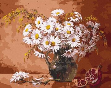 Розпис по номерах 40х50 КНО3222 Букет ромашок "Ідейка"