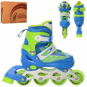 ролики А4140-S-BL (31-34) синьо-зелені, в коробці ролики А4140-S-BL (31-34) синьо-зелені, в коробці