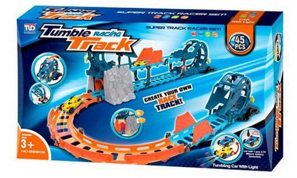 трек 89906 звук, свет, машинка 7 см-аккум, USB, 45 деталей  tumble racing track 2000575286845 Ціна (цена) 297.40грн. | придбати  купити (купить) трек 89906 звук, свет, машинка 7 см-аккум, USB, 45 деталей  tumble racing track 2000575286845 доставка по Украине, купить книгу, детские игрушки, компакт диски 0