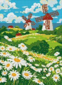 Алмазна мозаїка 30х40 АМО8148 Поле ромашок "Ідейка"