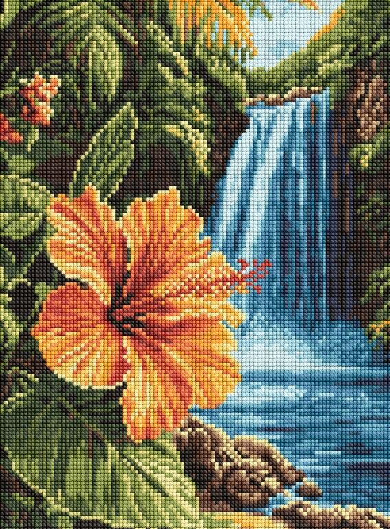 Алмазна мозаїка 30х40 AMO8227 Тропічний водоспад Ідейка Ціна (цена) 289.00грн. | придбати  купити (купить) Алмазна мозаїка 30х40 AMO8227 Тропічний водоспад Ідейка доставка по Украине, купить книгу, детские игрушки, компакт диски 0