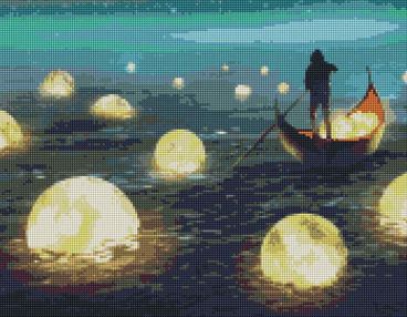 Алмазна мозаїка 40х50 АМО7167 Місячна гавань "Ідейка"