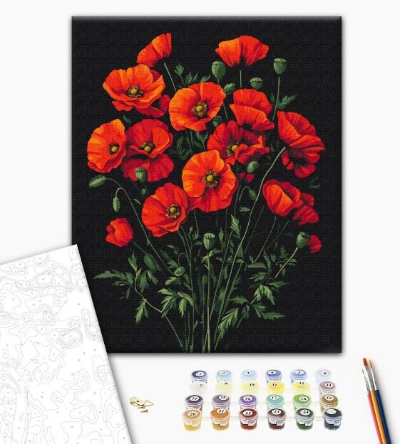 Розпис по номерах 40х50 BS54146 Чарівність маків brushme Брашми Ціна (цена) 176.30грн. | придбати  купити (купить) Розпис по номерах 40х50 BS54146 Чарівність маків brushme Брашми доставка по Украине, купить книгу, детские игрушки, компакт диски 1