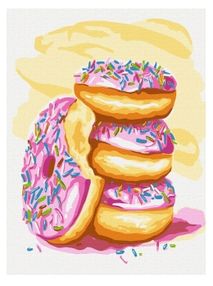 Розпис по номерах 25х25 КНО5627 Улюблені пончики "Ідейка"