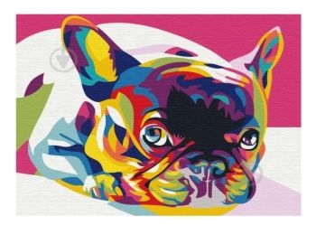 Розпис по номерах 40х50 BS5379 Райдужний французький будьдог brushme Брашми