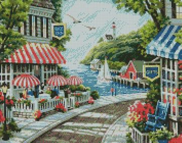 Алмазна мозаїка 40х50 АМО7008 Яскраве містечко "Ідейка"