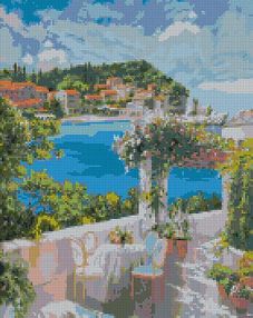 Алмазна мозаїка 40х50 АМО7051 Сніданок біля моря "Ідейка"