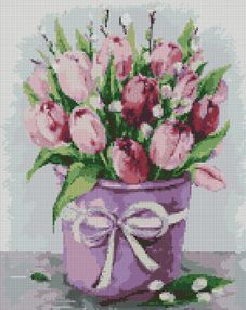 Алмазна мозаїка 40х50 АМО7060 Витончені тюльпани "Ідейка"