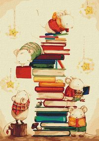 Розпис по номерах 35х50 КНО4111 Маленькі читачі "Ідейка"