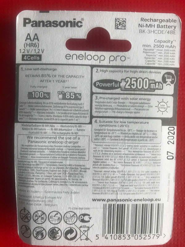 Акумулятор PANASONIC R06P 2500 mAh/4bl Ni-Mh ціна за блістер, в якому 4штуки ENELOOP PRO  (із захист Ціна (цена) 575.10грн. | придбати  купити (купить) Акумулятор PANASONIC R06P 2500 mAh/4bl Ni-Mh ціна за блістер, в якому 4штуки ENELOOP PRO  (із захист доставка по Украине, купить книгу, детские игрушки, компакт диски 1