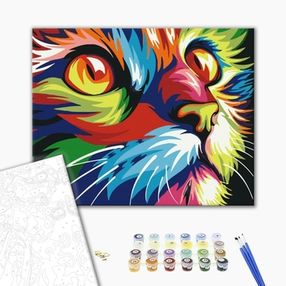 Розпис по номерах 40х50 BS26192 Веселковий кіт brushme Брашми