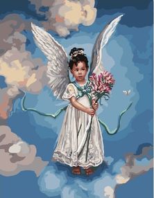 Розпис по номерах 40х50 GX5538 Янголятко на хмаринці brushme Брашми