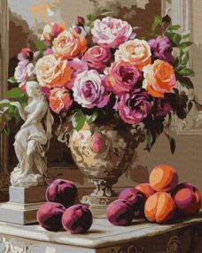 Розпис по номерах 40х50 КНО3290 Вишукані троянди "Ідейка"