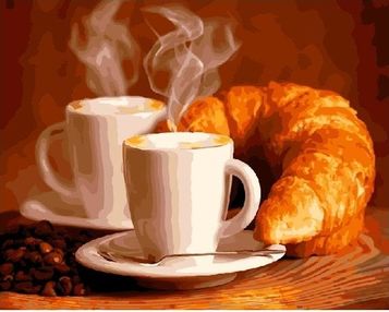 Розпис по номерах 40х50 GX5740 Кава з круасаном brushme Брашми