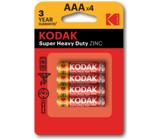 Блистер Батарейка Kodak R 03 БЛІСТЕР=4 штуки мізинець