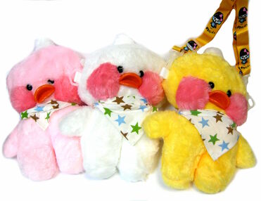 качка лалафанфан м'яка іграшка у вигляді сумочки кольори в асортименті 25 см ціна