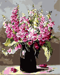 Розпис по номерах 40х50 H697 Рожеві дзвіночки у вазі brushme Брашми