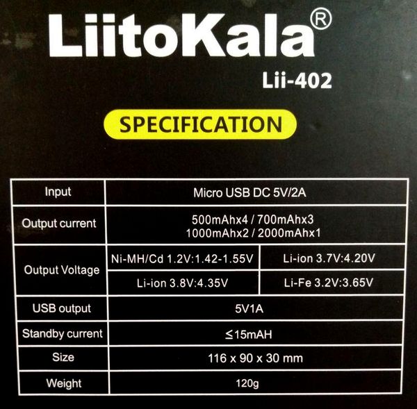 Зарядний пристрій LII-402+ ПаверБанк USB LITOKALA без штрих кода Ціна (цена) 351.30грн. | придбати  купити (купить) Зарядний пристрій LII-402+ ПаверБанк USB LITOKALA без штрих кода доставка по Украине, купить книгу, детские игрушки, компакт диски 2