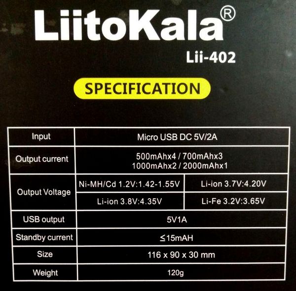 Зарядний пристрій LII-402+ ПаверБанк USB LITOKALA без штрих кода Ціна (цена) 483.00грн. | придбати  купити (купить) Зарядний пристрій LII-402+ ПаверБанк USB LITOKALA без штрих кода доставка по Украине, купить книгу, детские игрушки, компакт диски 2