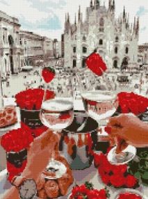 Алмазна мозаїка 40х50 АМО7066 "Романтична зустріч" 40х50см