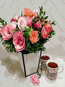 Розпис по номерах 40х40 KHO3107 Ароматне чаювання "Ідейка"