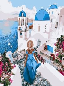 Розпис по номерах 40х40 KHO4729 Незабутній Санторіні "Ідейка"