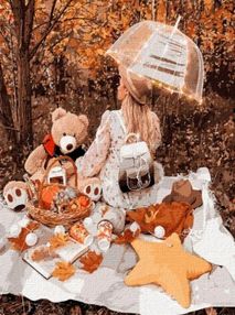 Розпис по номерах 40х50 КНО4778 "Осінній пікнік" 40*50см