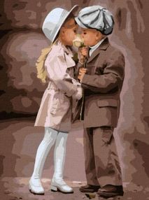 Розпис по номерах 40х50 КНО4833 "Перша троянда" 40х50см