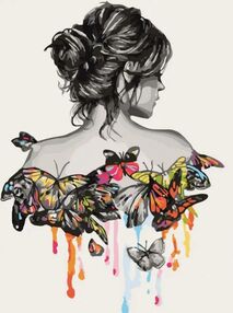 Розпис по номерах 30х40 10378-NN Дівчина метелик "Art Craft" арт крафт