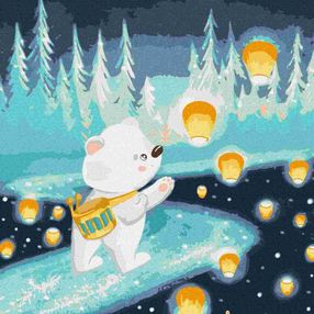 Розпис по номерах 40х40 КНО4360 Небесні ліхтарики "Ідейка"