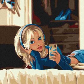 Розпис по номерах 40х40 КНО4957 Улюблене селфі "Ідейка"