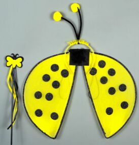 Карнавальні крила Божої корівки жовті 45 см KA-23-1392