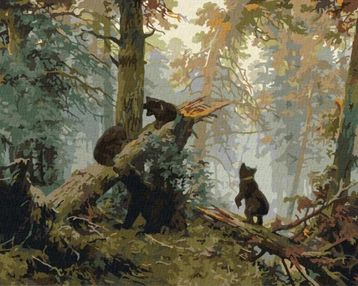 розпис по номерах КНО4310 ранок у сосновому лісі шишкін ідейка розмір 40х50см