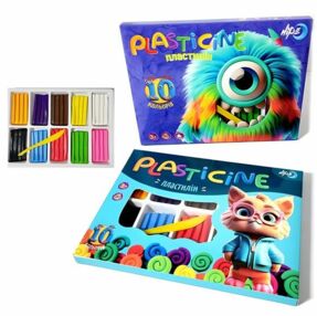 пластилін 10 кольорів Hipe 200 гр зі стеком пластилін 10 кольорів Hipe 200 гр зі стеком