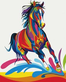 Розпис по номерах 40х50 BS26197 Райдужний кінь brushme Брашми