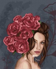 Розпис по номерах 40х50 GX37456 Леді в трояндах brushme Брашми