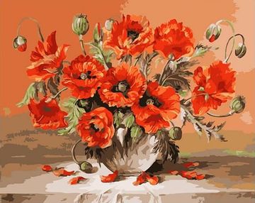 Розпис по номерах 40х50 GX40041 Натюрморт з маками brushme Брашми