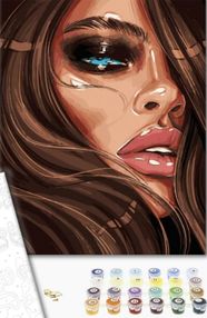 Розпис по номерах 40х50 GX40303 Дівчина зі Smoky eyes brushme Брашми